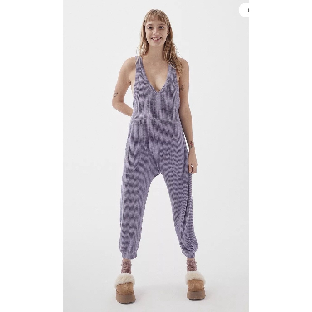 Urban Outfitters Out From Under Lavender Waffle Knit Women's Jumpsuit Size M - Picture 1 of 11